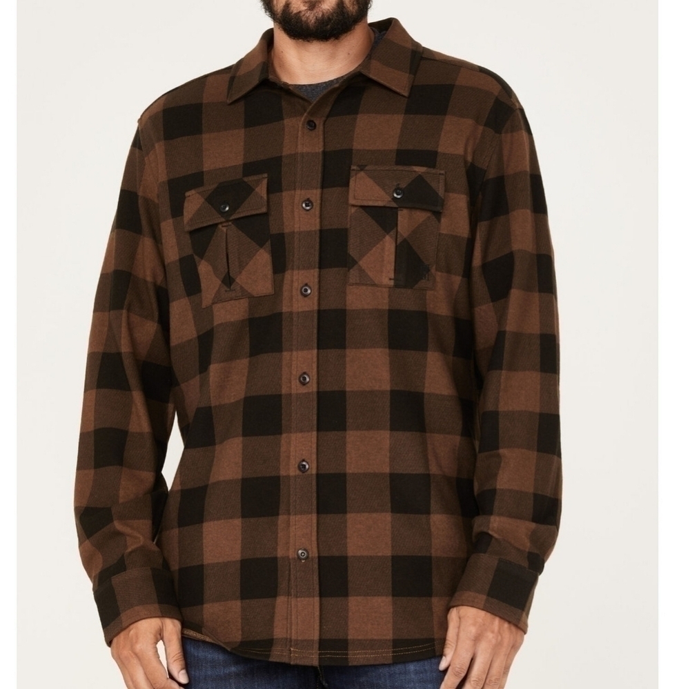 Brothers and Sons Men's Jacquard Plaid Button Down Western Shirt